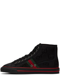 Sneakers alte di tela nere di Gucci