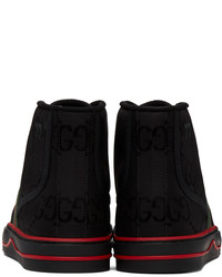 Sneakers alte di tela nere di Gucci