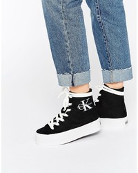 Sneakers alte di tela nere di Calvin Klein Jeans