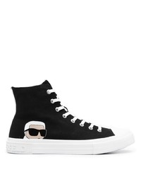 Sneakers alte di tela nere di Karl Lagerfeld