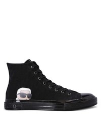 Sneakers alte di tela nere di Karl Lagerfeld