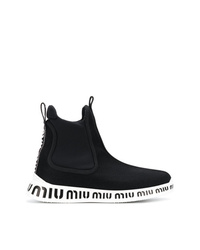 Sneakers alte di tela nere di Miu Miu