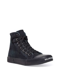 Sneakers alte di tela nere di Balenciaga