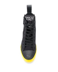 Sneakers alte di tela nere di Marcelo Burlon County of Milan