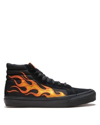 Sneakers alte di tela ricamate nere di Vans