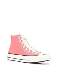 Sneakers alte di tela rosa di Converse