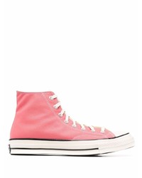 Sneakers alte di tela rosa di Sunnei