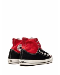 Sneakers alte di tela rosse e nere di Converse