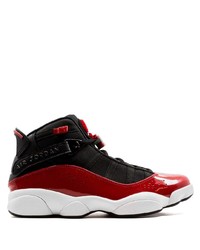 Sneakers alte di tela rosse e nere di Jordan