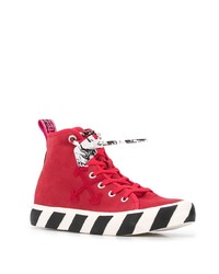 Sneakers alte di tela rosse di Off-White