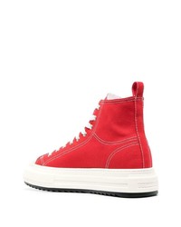 Sneakers alte di tela rosse di DSQUARED2
