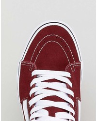 Sneakers alte di tela rosse di Vans