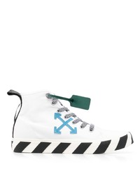 Sneakers alte di tela stampate bianche di Off-White