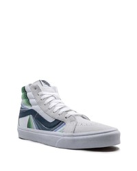 Sneakers alte di tela stampate bianche di Vans
