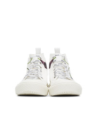 Sneakers alte di tela stampate bianche di Valentino