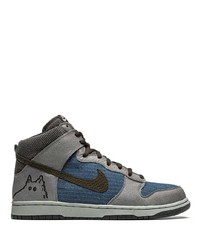 Sneakers alte di tela stampate blu scuro di Nike