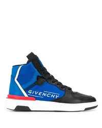 Sneakers alte di tela stampate blu di Givenchy