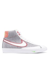 Sneakers alte di tela stampate grigie di Nike