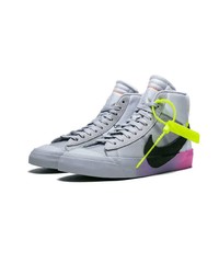 Sneakers alte di tela stampate grigie di Nike X Off-White