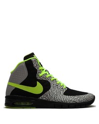Sneakers alte di tela stampate grigio scuro di Nike