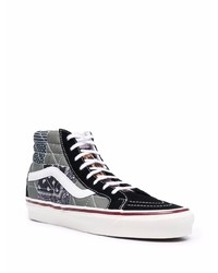 Sneakers alte di tela stampate grigio scuro di Vans