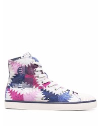 Sneakers alte di tela stampate multicolori di Isabel Marant