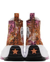 Sneakers alte di tela stampate multicolori di Converse