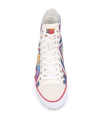 Sneakers alte di tela stampate multicolori di Ralph Lauren
