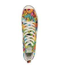 Sneakers alte di tela stampate multicolori di Cariuma