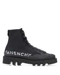 Sneakers alte di tela stampate nere e bianche di Givenchy