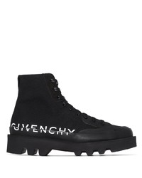 Sneakers alte di tela stampate nere e bianche di Givenchy