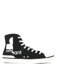 Sneakers alte di tela stampate nere e bianche di Isabel Marant