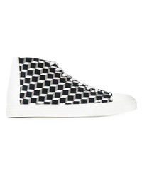 Sneakers alte di tela stampate nere e bianche di Pierre Hardy