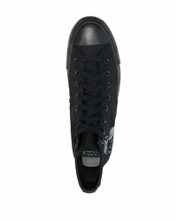 Sneakers alte di tela stampate nere di Converse