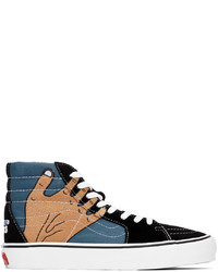 Sneakers alte di tela stampate nere di Vans