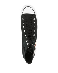 Sneakers alte di tela stampate nere di Converse