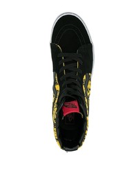 Sneakers alte di tela stampate nere di Vans