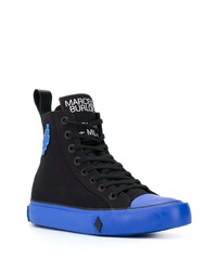 Sneakers alte di tela stampate nere di Marcelo Burlon County of Milan