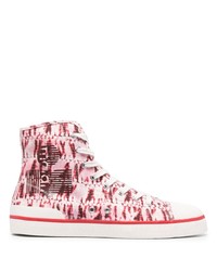 Sneakers alte di tela stampate rosa di Isabel Marant