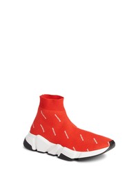 Sneakers alte di tela stampate rosse
