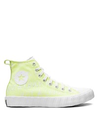 Sneakers alte di tela verde menta di Converse