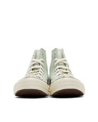 Sneakers alte di tela verde menta di Converse