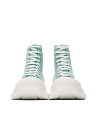 Sneakers alte di tela verde menta di Alexander McQueen
