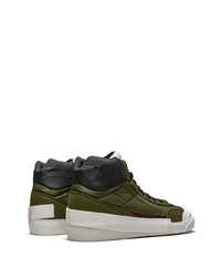 Sneakers alte di tela verde oliva di Nike