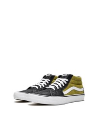 Sneakers alte di tela verde oliva di Vans