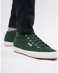 Sneakers alte di tela verde scuro