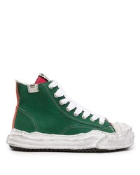 Sneakers alte di tela verde scuro di Maison Mihara Yasuhiro