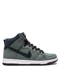 Sneakers alte di tela verde scuro di Nike