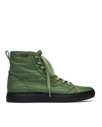Sneakers alte di tela verde scuro di Ps By Paul Smith