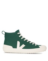 Sneakers alte di tela verde scuro di Veja